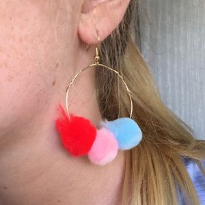 Multi colored puff earrings!